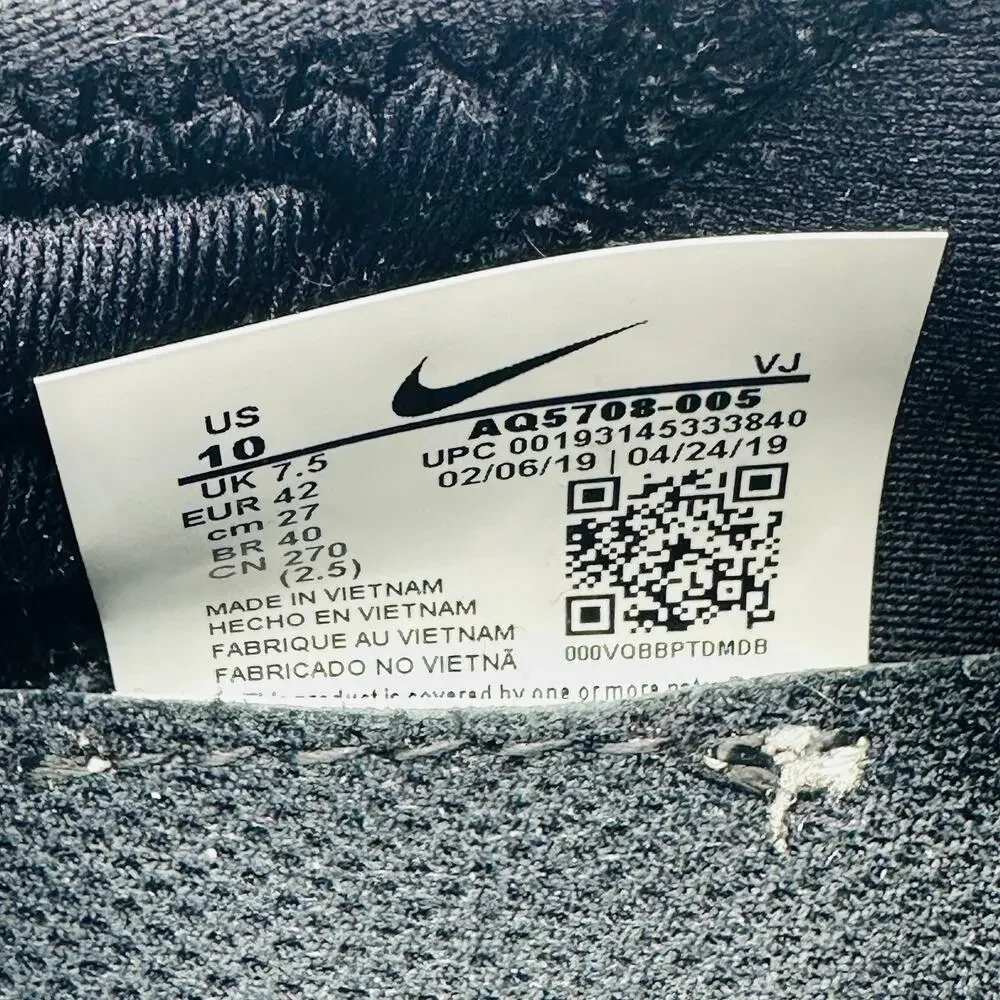 Nike Women's Free RN Flyknit 3.0 Athletic Sneakers Black/Grey AQ5708-005 Size 10